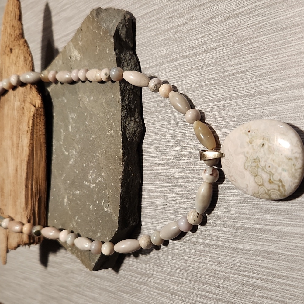 Jay King Gray Jasper And Sterling Silver Necklace NWOT